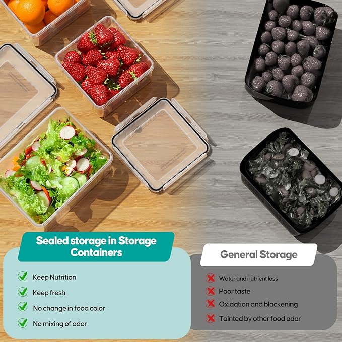 TOPCHASE 40 PCS Food Storage Containers with Lids Airtight (20 Containers & 20 Lids) - Plastic Food Containers for Kitchen Storage Reusable BPA-Free Leakproof Meal Prep Container with Labels & Pen