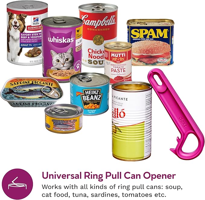 Ring Pull & Pop Top Can Opener (Mulberry) Easy Open Any Pull Tab Cans for Seniors, Soda, Pet Food, Cat Cans, Beer, Parkinsons Aids for living Gifts, Gadgets for People with Arthritis, kitchen gadgets.
