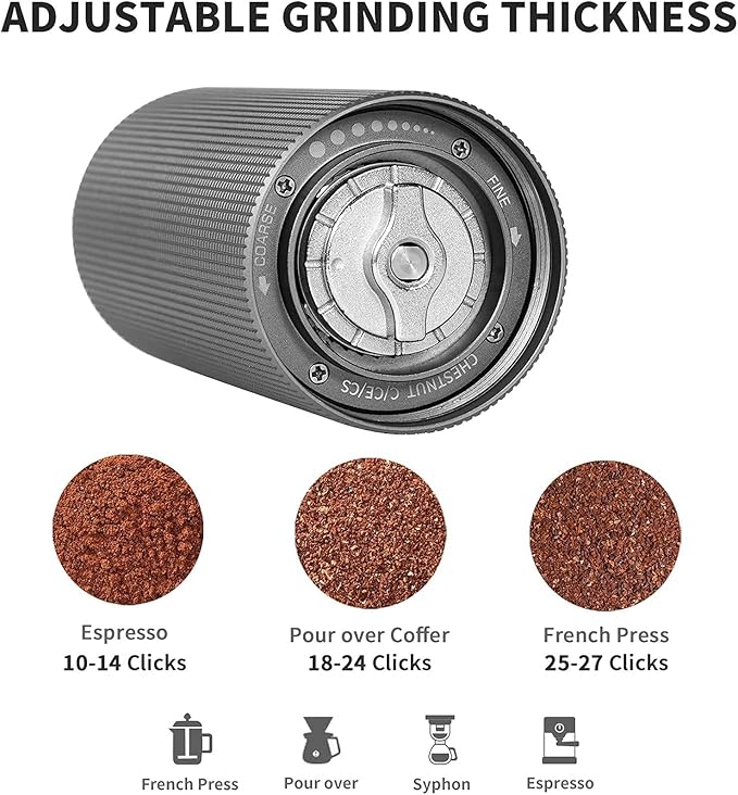 TIMEMORE chestnut C hand coffee grinder household coffee grinder with double bearing positioning (white)