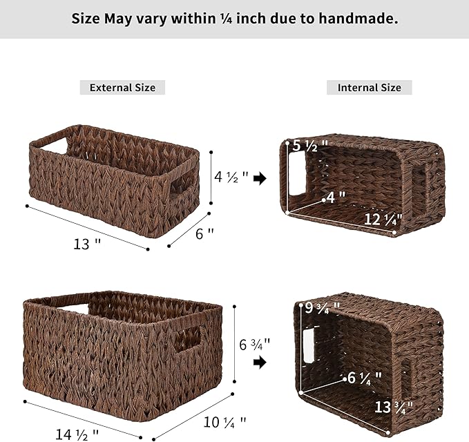 GRANNY SAYS Bundle of 1-Pack Cutlery Caddy & 3-Pack Wicker Storage Baskets