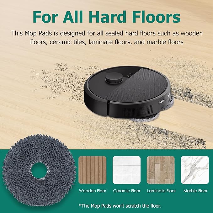 Replacement Parts for iRobot Roomba Plus 405 Combo/505 Combo Robot Vacuum Accessories, 2 Roller Brush, 6 Mop Pads, 4 Filters, 6 Side Brush, 6 Vacuum Bags