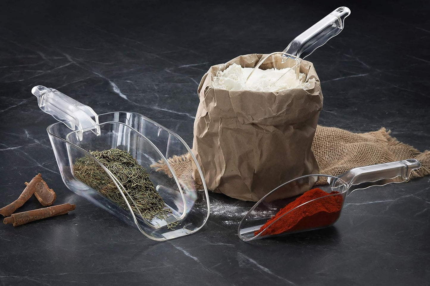New Star Foodservice 34424 Polycarbonate Plastic Utility Ice Scoop, Clear, 24-Ounce
