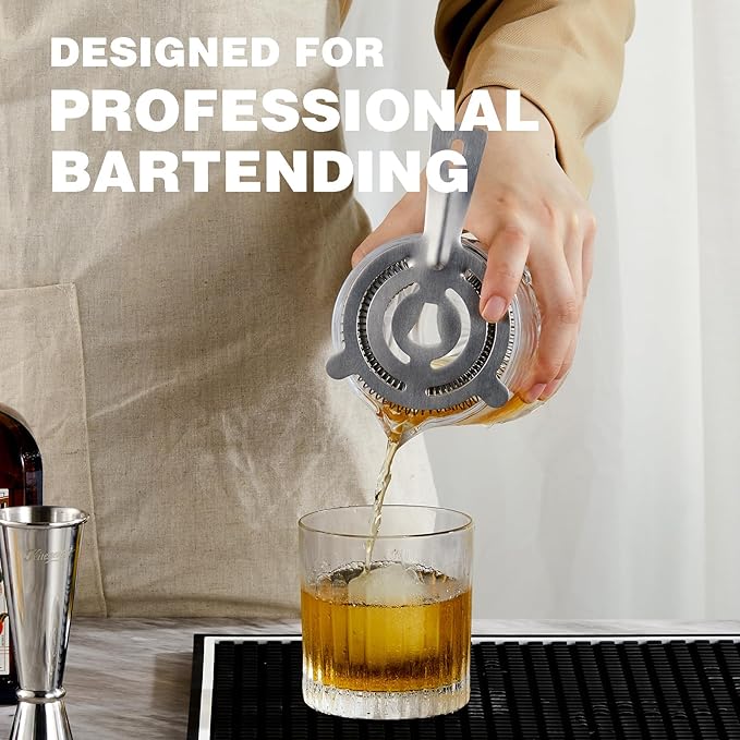 KITESSENSU Cocktail Mixing Glass 24oz 710ml - Crystal Bartender Accessories Glass Beaker to Mix & Stir Cocktails - Thick and Sturdy Bottom - Premium Seamless Design