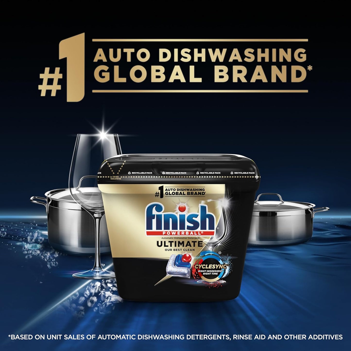 Finish Ultimate Dishwasher Pods, No Pre-Rinse Dishwasher Detergent Soap Removes Burnt-On Stain, with CycleSync Technology, Degreasing & Scrubbing Power, 76 Count