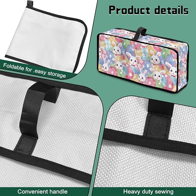 Easter Cute Bunny Toaster Cover Long Slot 2 Slice Slim Christmas Toaster Cover, Heat-Resistant Small Appliance Covers Dustproof Protective Covers for Modern Home Festival Decor