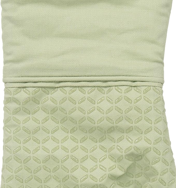 All-Clad Premium Ogee Silicone Printed Oven Mitt: Heat Resistant to 500 Degrees - 100% Cotton and Silicone, 14"x7" Oven Mitt for Kitchen and Barbeque, 2-Pack, Fennel