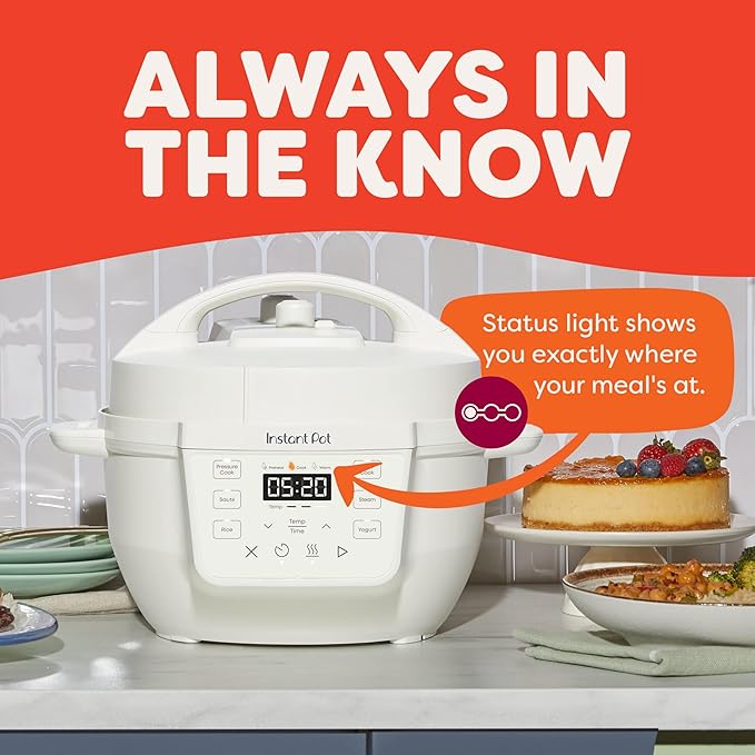 Instant Pot 4QT RIO Mini 7-in-1 Multi-Cooker, Pressure Cooker, Slow cook, Sauté, Steam, Rice Maker, Yogurt, & Warmer, Sea Salt, 4 Quarts