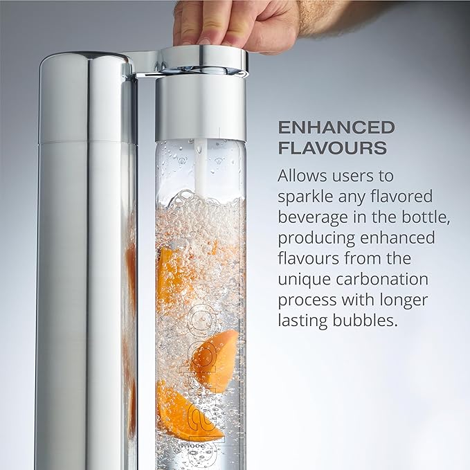 Twenty39 qarbo CLASSIC Sparkling Water Maker Machine - Soda Beverage Carbonator for Home, Seltzer & Carbonated Beverage Dispenser, Water Carbonation Fizz Maker (Matte Black)