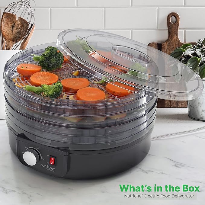 NutriChef AZPKFD14BK Food Dehydrator, Black