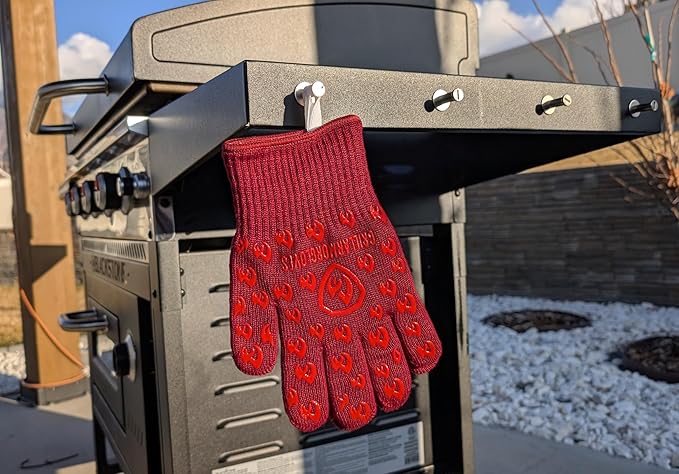 Grill Armor Oven Gloves with Fingers – 932°F Heat, Fire & Cut Resistant Mitts for BBQ, Grill, Cooking, Grilling, Baking, Smoker & Fire Pit