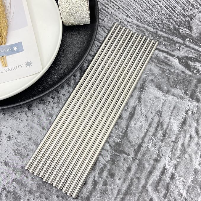 Reusable Metal Straw 24Pack.8.5" Stainless Steel Straight Straws for Drinks.Drinking Straws in Bulk for 30 oz & 20 oz Tumblers Yeti Water Bottle.Dishwasher Safe (8.5" - Silver, 24pcs - Straight)