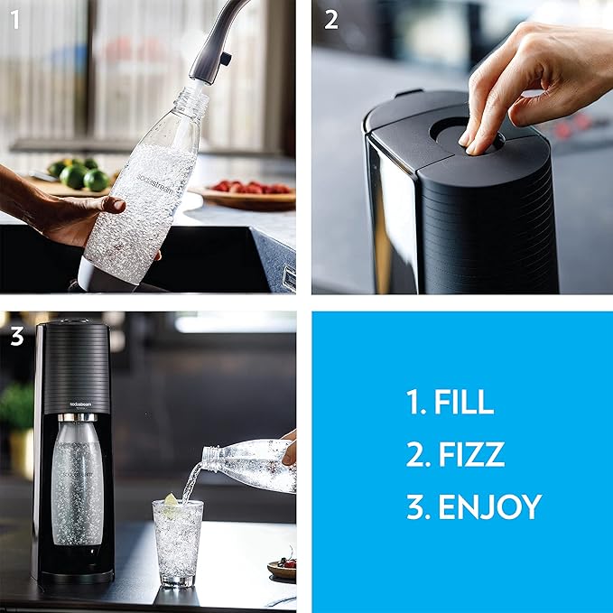 SodaStream Terra Sparkling Water Maker Bundle (Black), with CO2, DWS Bottles, and Bubly Drops Flavors & Art Sparkling Water Maker Bundle (Black), with CO2, DWS Bottles, and Bubly Drops Flavors