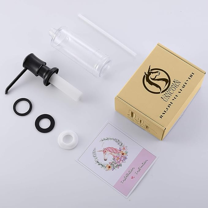Soap Dispenser for Kitchen Sink (Oil Rubbed Bronze), Built-in and Refill-from-Top Design with Liquid Hand & Dish Soap Bottle