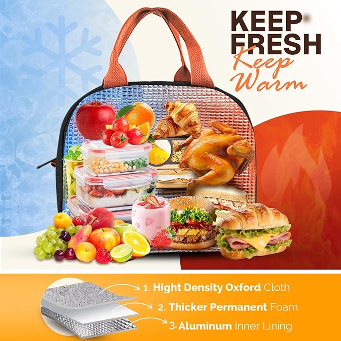 EASYFUN Bento Lunch Box Set Bento Box, 4-Compartment Lunch Containers,High Capacity Lunch Tote Bags for Work, Travel, Outdoor (Dark blue)