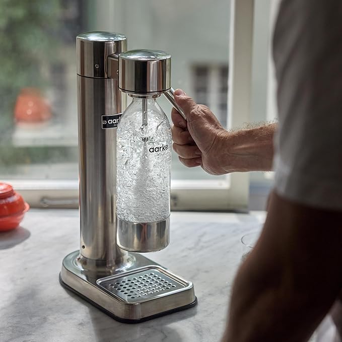 aarke - Carbonator III Premium Carbonator-Sparkling & Seltzer Water Maker-Soda Maker with PET Bottle (Stainless Steel)
