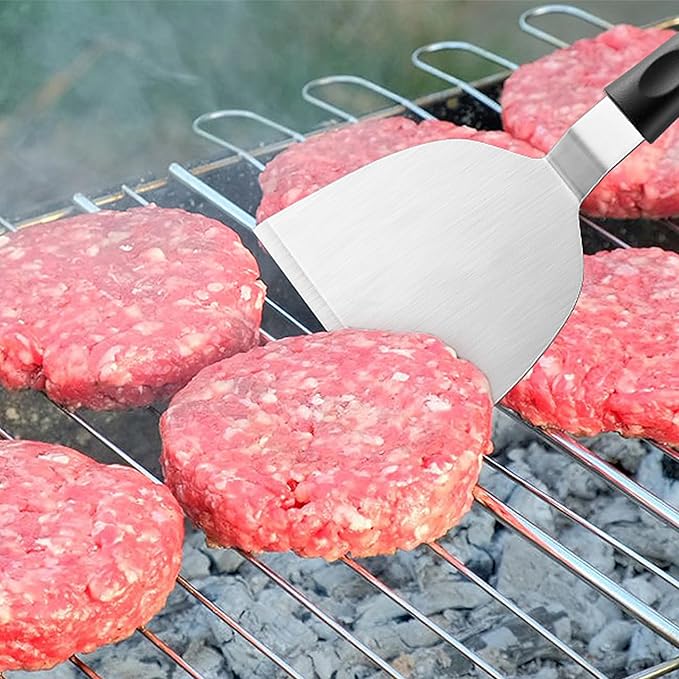 Stainless Steel Spatula Set of 3, Small Metal Spatulas for Cooking Cast Iron Skillet - Fish Turner Hamburger Spatula Griddle Grill Spatulas - for Grill, Pancake, Fish, Hamburger, Egg