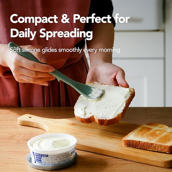 Platinum Silicone Mini Spatula Set, 3-Piece Spoonula & Jar Scraper, Perfect Scraping for Baking, Mixing & Stir Fry, Nonstick-Safe, Sit-Up Design, Food Grade, Made in Korea
