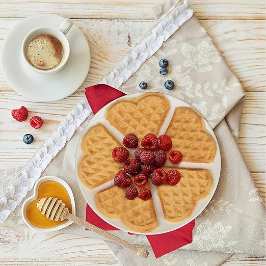 Waffle Maker 7“ Non-Stick Waffler Iron Stuffler Stuffed Wafflera 700W Adjustable Browning Control, Electric Baker Makes Thick, Fluffy Waffles, Kitchen Essential for Breakfast, Pink