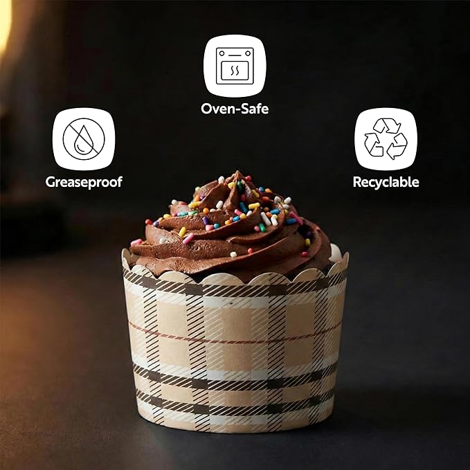 Restaurantware Baking Cups 200 Pack of 10 oz Paper Cupcake Liners Greaseproof Scalloped Oven-Safe Elegant Dessert Muffin Cups Disposable for Parties