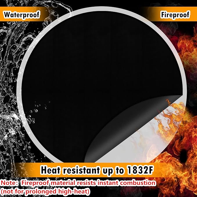 40" Round Fire Pit Mat Compatible with Solo Stove Bonfire,3-Layer Outdoor Under Grill Mat Patio Deck Protector BBQ Pad,Fire Proof Pads for Under Fire Pit,Charcoal Grills,Griddles and Smokers