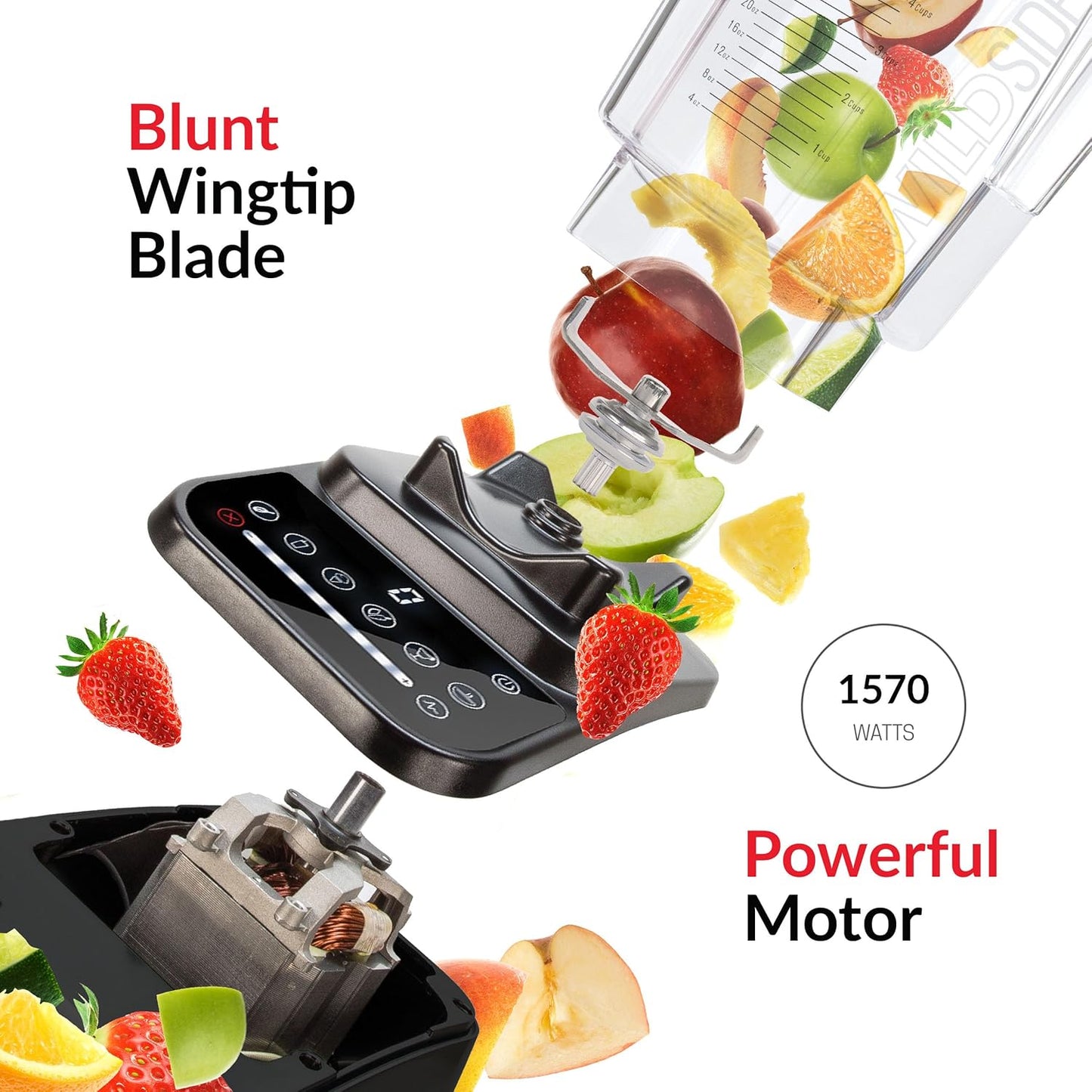 Blendtec Original Designer Series Blender and 90 Oz WildSide+ Jar - Kitchen Blender Bundle - Black
