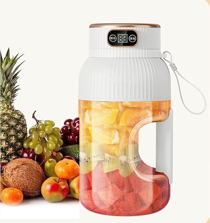 Large-capacity personal size blenders, powerful motor driving ten-blade cutter head, dual large-capacity batteries, TYPE-C fast charging head, 40Oz (1200ml) large capacity (white)