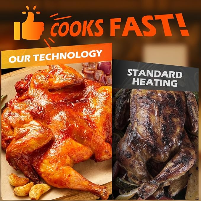Dual Basket Air Fryer, 12.6QT Family-Size for 10–12 People, XL Basket for 6LB Whole Chicken, DoubleStack Compact Design, 10-in-1 Functions with Reheat, Dehydrate & SyncFinish, Dishwasher-Safe, Gray