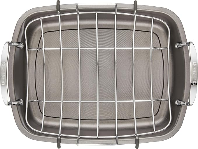 Circulon Nonstick Roasting Pan/Roaster with Rack - 17 Inch x 13 Inch,Gray,(Pack of 3)