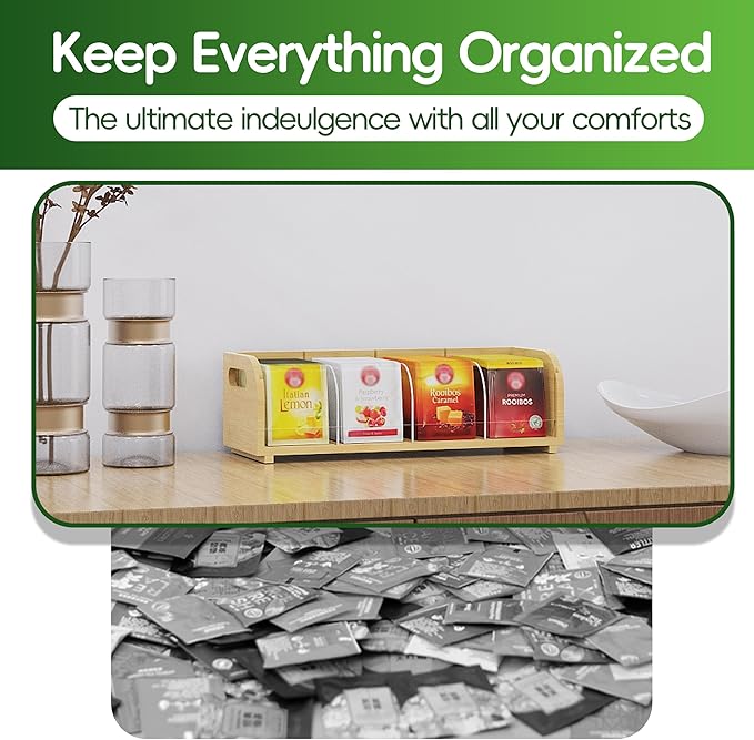 Bamboo Tea Organizer – Stackable Collection (1Tier)