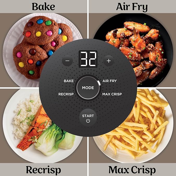 Ninja Crispi 4-in-1 Glass Air Fryer | 450°F | Non-Toxic | 4QT & 6-Cup Glass Containers w/Lids | Microwave, Freezer, Dishwasher Safe | Max Crisp, Air Fry, Bake, Recrisp | Stone | FN101ST