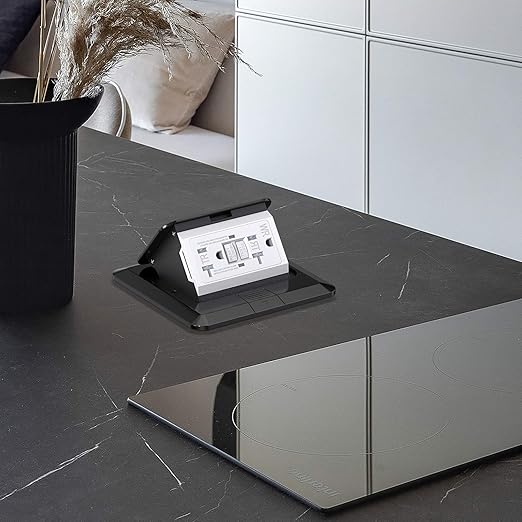 KYHSHJ Pop Up Floor Electrical Outlet with 20 Amp Stainless Steel GFCI Tamper Receptacle Outlet, Corrosive Resistant Hardware，ETL Listed,Black