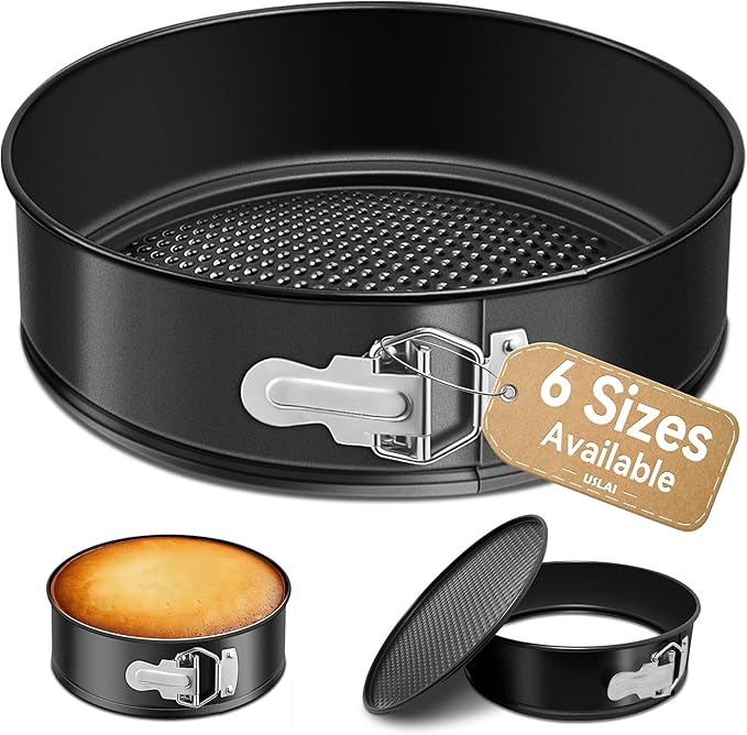 USLAI Springform Pan, 4/6/7/8/9/10 Inch Nonstick Cheesecake Pan with Removable Bottom, Easy to Clean, Ideal for Baking Cakes, Pies and Quiches - 9 Inch