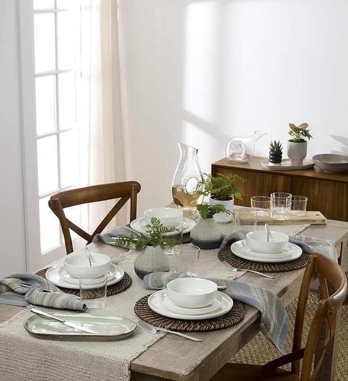 Oneida 899205 24 Seven White 24-Piece Dinnerware Set, Service For 8