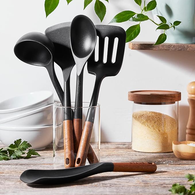 STAUB Silicone with Wood Handle 5-pc Cooking Utensil Set
