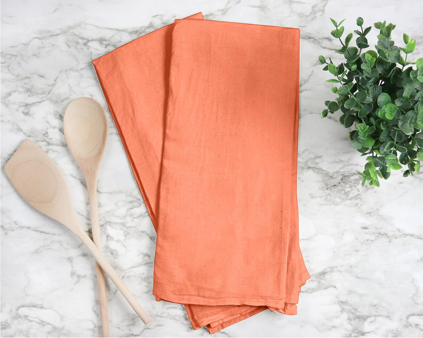 RUVANTI Flour Sack Towels 24 Pack 28x28 Inch, 100% Cotton Tea Towel, Reusable, Machine Washable, Absorbent BarTowels - Dish Cloth Perfect for Drying Dishes & Cleaning - Orange