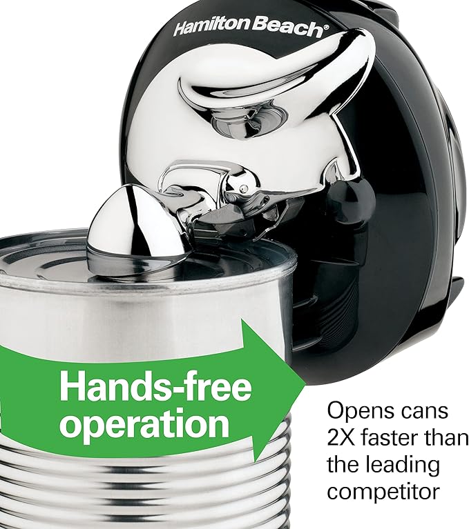 Hamilton Beach Walk 'n Cut Electric Can Opener for Kitchen, Use On Any Size, Automatic and Hand-Free, Cordless & Rechargeable, Easy Clean Removable Blade, Black (76501G)