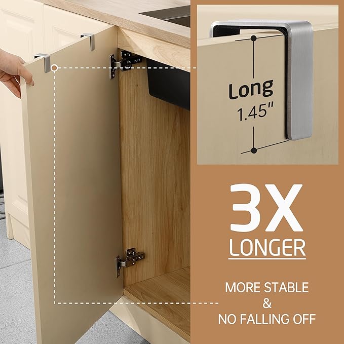 KES Over The Cabinet Door Towel Rack, Kitchen Towel Holder, Over The Cabinet Door Kitchen Towel Bar SUS304 Stainless Steel 2 Pack Brushed Finish, KTH200S26-2-P2