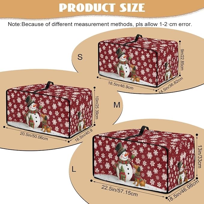 Toaster Oven Dust Cover with Storage Pockets, Protective Decorative Smart Oven Cover for for Kitchen Countertop, M, Snowman Dachshund Dog Snowflake Red Christmas Decor