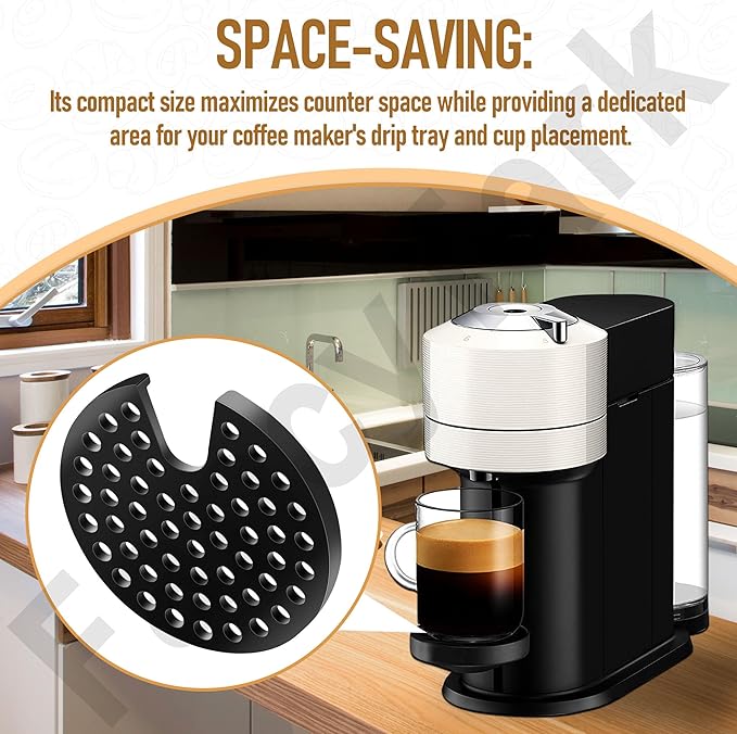 MS-624913 Grid for Coffee Maker, Black, ms 624913 Drip Tray Grid Cup Mug Rest for Krups Nespresso Vertuo Next, Nexpresso Vertuo Next Grinder