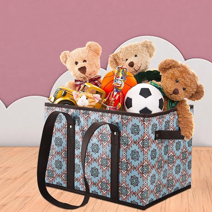 Foraineam Reusable Grocery Bags Set Durable Heavy Duty Tote Bag Collapsible Grocery Shopping Box Bag with Reinforced Bottom