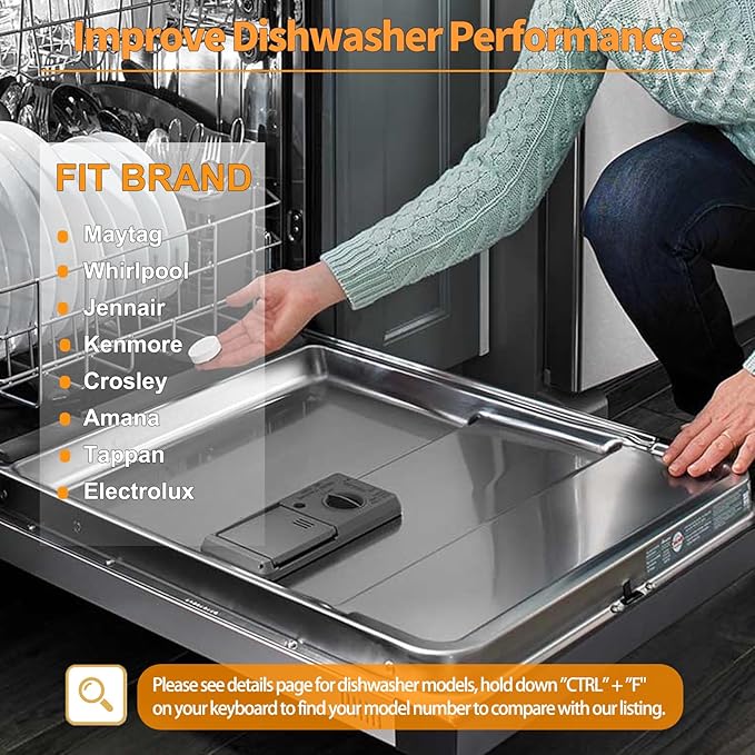 Upgraded W10139223 Dishwasher Lower Rack Replacement Parts for Maytag Jennair Dishwasher Rack MDBD820AWW MDC5100AWB Lower Dishrack Maytag Dishwasher Bottom Rack Drawer Assembly Basket Wheels