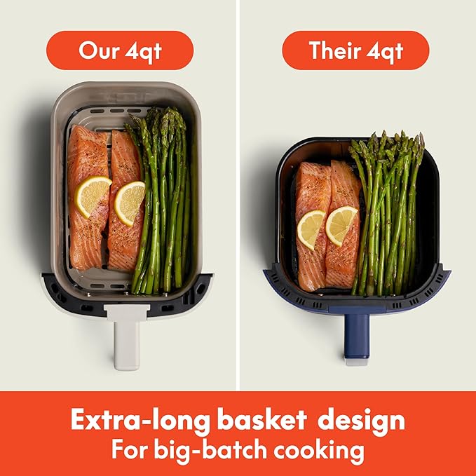 bella 4 Qt TriZone Air Fryer, EverGood™ Ceramic Nonstick Coating, Dual Basket Design w Removable Divider, Digital Touchscreen Control w 6 Preset Cooking Options, 1200 Watt, 3lb Capacity, Plum