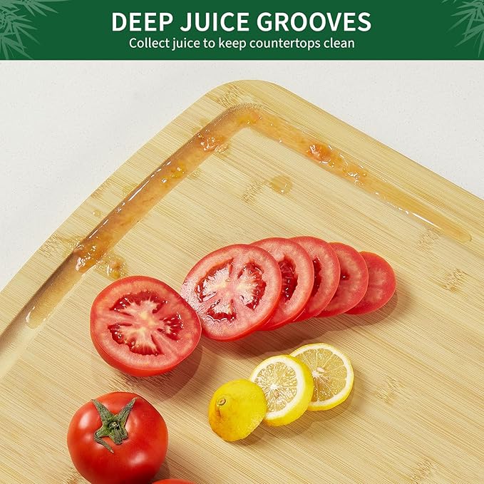 GAOMON Extra Large Bamboo Cutting Board for Kitchen, 30 x 20 Inch Wooden Chopping Board, Stove Top Cover Wood Butcher Block with Juice Groove for Meat Turkey Carving Charcuteries, 0.8" Th