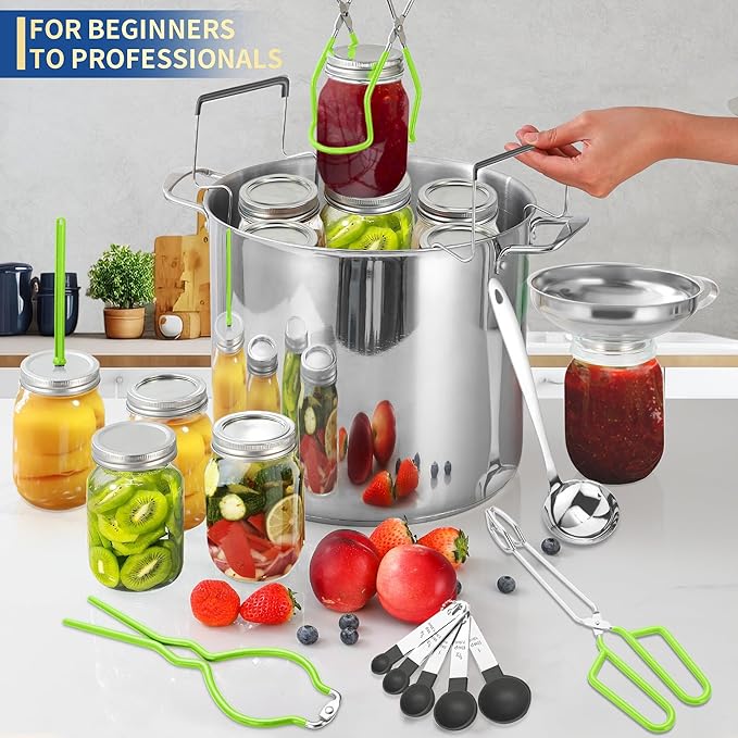 Gemfino Canning Supplies Starter Kit with Canning Rack,Canning Kit for Beginners