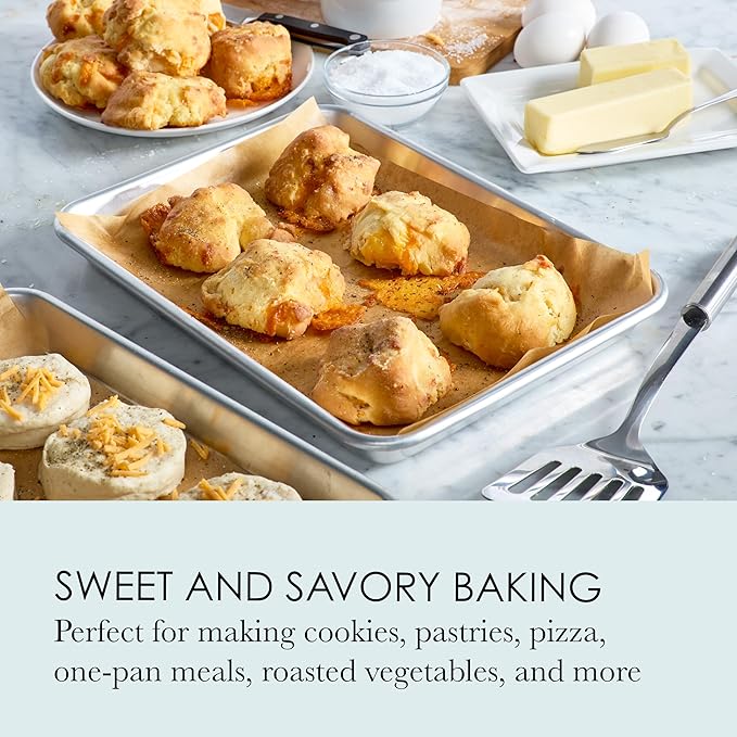 Chigcago Metallic Recyled Aluminum Small 9x13 Baking Sheet, Made With Recylced Aluminum, Perfect For Everyday Baking And Roasting Use