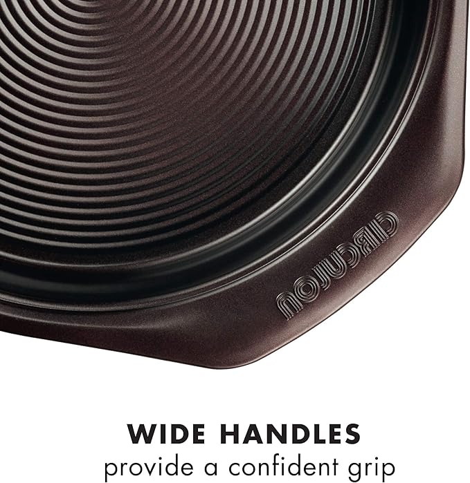 Circulon 47110 Nonstick Bakeware Set with Cookie and Cake Pans 3 Piece Chocolate