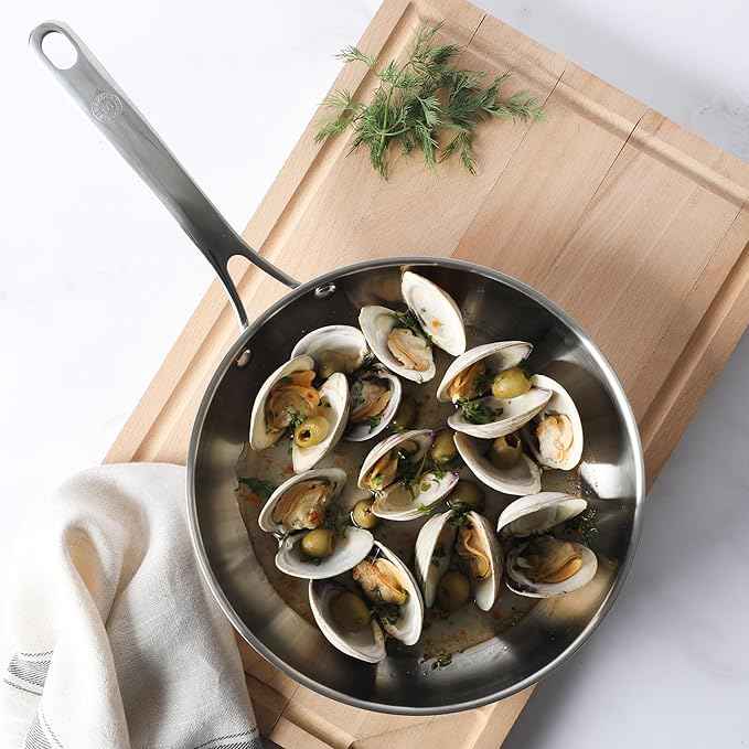 Martha Stewart Castelle 10" Stainless Steel Frying Pan Non Toxic Fry Pan Skillet