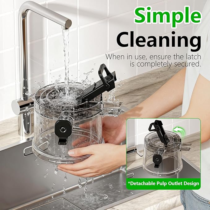 Cold Press Juicer, 6" Extra Large Feed Chute Slow Masticating Juicer Machines, Powerful AC Brushless Motor, Self Precut System, Juicer Machines with BPA-Free, Extra one Replace juicer strainer