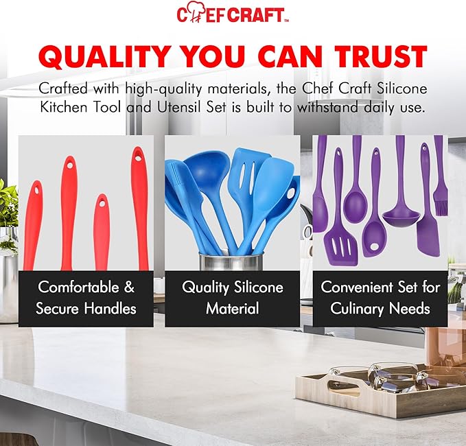 Chef Craft Premium Utensil Set Kitchen, Green, 11 Piece Set (42107)