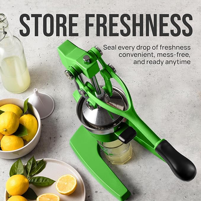 Zulay Kitchen Cast Iron Juicer - Heavy Duty Manual Juicer with Detachable Strainers for Easy Cleaning, Orange Juice Press for Citrus Fruits, Perfect for Bartenders, Juice Lovers & Health Enthusiasts